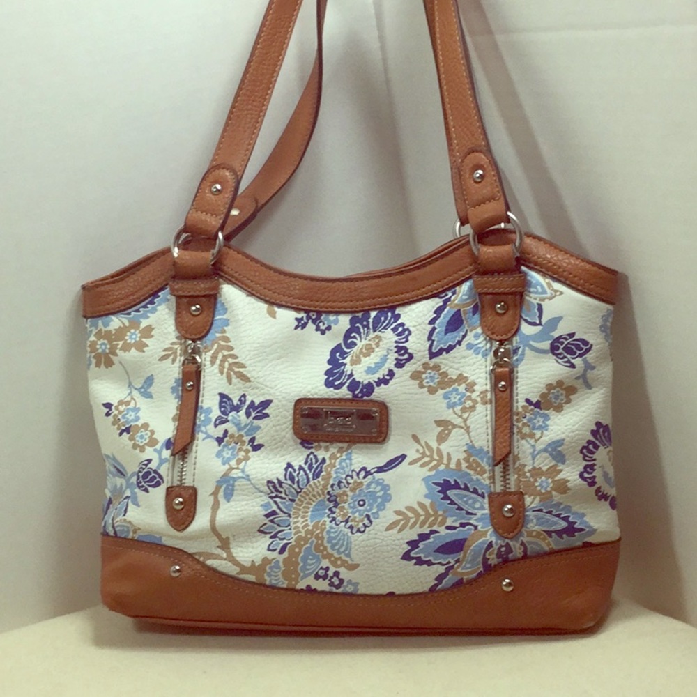 B.O.C. Satchel Tote Blue print hand bag